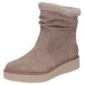 Winterboots RIEKER Gr. 38, beige, Damen, Veloursleder, Schuhe, Stiefelette, slouchy Schaft, mit Innenreißverschluss