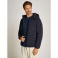 Steppjacke TOMMY HILFIGER "MIX QUILT HOODED JACKET", Herren, Gr. L, blau (desert sky), Web, Obermaterial: 100% Polyamid, unifarben, casual, normal hüftlang, Langarm Raglanärmel elastischer Bund, Jacken, mit Raglanärmeln