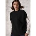 Stehkragenpullover CECIL, Damen, Gr. L (42), schwarz (schwarz lurex), Web, 46% Baumwolle, 46% Polyacryl, 8% Metallpolyester, unifarben, casual, normal normal, hoch geschlossener Ausschnitt, ohne Ärmel Bündchen, Pullover, mit Struktur-Muster