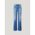 Slim-fit-Jeans PEPE JEANS "FLARE HW", Damen, Gr. 26, Länge 34, blau (medium used), Denim/Jeans, Obermaterial: 90% Baumwolle, 6% Polyester, 4% Elasthan, casual, slim fit, Jeans