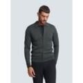 Rundhalspullover NO EXCESS "No Excess Polokragen-Cardigan", Herren, Gr. XL, grau (dunkelgrau), 72% Viskose, 28% Polyester, Pullover