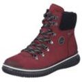 Winterboots RIEKER Gr. 38, rot (bordeaux, schwarz), Damen, Lederimitat, Textil, Schuhe, Schnürboots, Stiefelette, TEX-Membran, mit gepolstertem Schaftrand