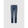 Tapered-fit-Jeans PEPE JEANS "TAPERED JEANS", Herren, Gr. 33, Länge 32, blau (medium, schwarz comfort stretch 0ia), Denim/Jeans, Obermaterial: 98% Baumwolle, 2% Elasthan, casual, gerade, unten schmal, Jeans