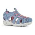 Sandale GEOX "J SANDAL WHINBERRY G" Gr. 24, bunt (blau, koralle) Kinder Schuhe Sommerschuh, Badeschuh, Schlupfschuh mit Klettverschluss