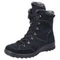 Winterboots RIEKER, Damen, Gr. 36, schwarz, Veloursleder, Textil, klassisch, Schuhe, Schnürboots, Stiefelette mit wasserabweisender riekerTEX-Membran