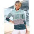 Sweatshirt CLASSIC BASICS Gr. 38, grün (petrol, kalkmint, bedruckt), Damen, 100% Baumwolle, gemustert, gestreift, mehrfarbig, Sweatshirts