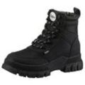 Schnürboots BUFFALO "NOVA COM VEGAN", Damen, Gr. 38, schwarz, Lederimitat, Textil, sportlich, Schuhe, Stiefelette, High Top Sneaker, Plateauabsatz, mit Memory Foam