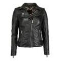 Mustang Lederjacke Damen, schwarz