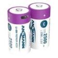 2 ANSMANN USB-Akkus mit Ladekabel 2500 Baby C 2.300 mAh