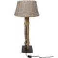 Lampe Treibholz-Charme Lampenschirm aus grau gekalkter Vollweide Deko Wohnen FF-103319