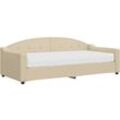 Tagesbett mit Matratze Creme 90x200 cm Stoff Vidaxl