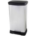 Curver Deco bin metalics 254620 Mülleimer 46 l (B x H x T) 407 x 749 x 307 mm Silber, Schwarz 1 St.