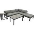 Garden Pleasure Loungegruppe Miranda grau, dunkelgrau Kunststoff, Metall, 13-teilig