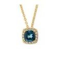 375 Gold Kette Topas London Blue - Weiss