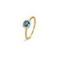 585 Gold Ring Topas London Blue - Weiss - Gr.: 18