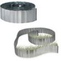 2x Rasenkante verzinkt, Beetumrandung Metall, Beeteinfassung als Wurzelsperre, LxH: 5 m x 16 cm, flexibel, silber, grau