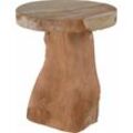 Teak Hocker 30x25 cm - Massiv Holz Pflanzen Metall Blumenhocker Blumen Ständer