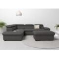 Ecksofa HOME AFFAIRE "Alberto L-Form", braun (mokka), B:272cm H:73cm T:226cm, Luxus-Microfaser Lederoptik (100% Polyester), Luxus-Microfaser weich (9)0% Polyester / 10% Polyamid, Luxus-Microfaser Vintageoptik (100% Polyester), Microfaser Antiklederoptik (100% Polyester), Sofas, mit Kopfteilverstellung, wahlweise mit Bettfunktion