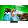 G (A bis G) PHILIPS LED-Fernseher "55PUS8609/12" Fernseher Gr. 55, silberfarben (chrom matt)