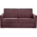 Schlafsofa PLACES OF STYLE "Goldpoint 162 cm, Dauerschläfer, Liegefläche 120/200cm", lila (beere), B:162cm H:85cm T:100cm, Struktur weich: (100% Polyester), Luxus-Microfaser weich: (100% Polyester), Sofas, 2-Sitzer mit Bettfunktion, Bonell-Federkernmatratze