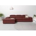 Ecksofa HOME AFFAIRE "Alberto L-Form", rot (merlot), B:286cm H:73cm T:174cm, Luxus-Microfaser Lederoptik (100% Polyester), Luxus-Microfaser ALTARA NUBUCK (100% Polyester), Luxus-Microfaser weich (90% Polyester, 10% Polyamid), Microfaser Antiklederoptik, Sofas, mit Kopfteilverstellung, wahlweise mit Bettfunktion