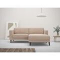 Ecksofa HOME AFFAIRE "Amancey, L-Form, Cord oder weicher wasserabweisender Strukturstoff", grau (taupe), B:215cm H:83cm T:158cm, 100% PES, Sofas, Breite 255 cm, mit Massivholzrahmen, Komfortschaum