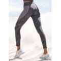 Leggings LASCANA ACTIVE Gr. XS (32/34), N-Gr, schwarz Damen Hosen mit Zebramuster