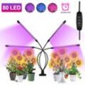 Tolletour - Pflanzenlampe led Vollspektrum Pflanzenlicht 80 LEDs. 4 Köpfe Grow Lampe Pflanzenleuchte Wachstumslampe für Pflanzen. 10 Dimmstufen led