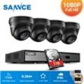 Système de sécurité vidéo pour la maison 1080P avec dvr 1080N 4 canaux avec 4 caméras Style a – 1TB hdd - Sannce