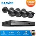 Sannce - Système de sécurité vidéo pour la maison 1080P avec dvr 1080N 4 canaux avec 4 caméras Style b – Sans disque dur