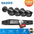 Sannce - Système de sécurité vidéo pour la maison 1080P avec dvr 1080N 4 canaux avec 4 caméras Style b – 1TB hdd