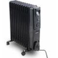 2500W elektrischer Ölradiator Heizkörper 3 Heizstufen 11 Rippen (Schwarz) - Volteno