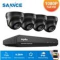 4CH 1080p Système de caméra de sécurité dvr 5 en 1 avec caméras de surveillance cctv filaires 1080p pour la maison Kits de vidéosurveillance