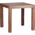 FineBuy Esstisch Massivholz Akazie 80 x 80 x 76 cm Esszimmer-Tisch Design Küchentisch modern Landhaus-Stil Holztisch quadratisch dunkel-braun