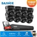 16CH 1080p Système de caméra de sécurité cctv dvr 5 en 1 et caméras de surveillance filaires avec vision nocturne de 100 pieds pour la maison Kits de