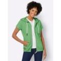 Shirtjacke CASUAL LOOKS "Sweatjacke", Damen, Gr. 38, grün (apfel), 100% Baumwolle, unifarben, Kurzarm, Shirts