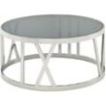 Couchtisch Glas Metall 60x60x30 cm Sofatisch, Design Wohnzimmertisch Rund, Kleiner Kaffeetisch Modern, Beistelltisch Anstelltisch Wohnzimmer - Finebuy