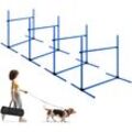 Aufun - Hunde Agility Set Hürdenset mit 4 x Hürden, Höhenverstellbar Slalom Stangen Trainingsset inkl. Tragetasche, für Hunde, Training, 104 x 70 x