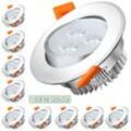 10X 3W led Strahler Spot Einbaustrahler Deckenstrahler Deckenspot 230V 245lm Kaltweiß Einbauspot Einbauleuchte Deckeneinbauleuchte - Vingo