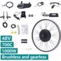 28'/29'/700C 48V 1000W E-Bike Umbausatz Ebike mit Akku hl Plus 48V 13Ah diy E-Bike lcd Display Umbausatz Elektrofahrrad für 28'/29'/700C V-Brake