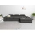 Ecksofa HOME AFFAIRE "Alberto L-Form", braun (mokka), B:286cm H:73cm T:174cm, Luxus-Microfaser Lederoptik (100% Polyester), Luxus-Microfaser ALTARA NUBUCK (100% Polyester), Luxus-Microfaser weich (90% Polyester, 10% Polyamid), Microfaser Antiklederoptik, Sofas, mit Kopfteilverstellung, wahlweise mit Bettfunktion