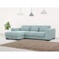 Ecksofa HOME AFFAIRE "Bléquin, L-Form", blau (aqua), B:244cm H:84cm T:165cm, Sofas, Inklusive 3 Zierkissen, frei im Raum stellbar