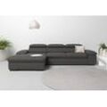 Ecksofa HOME AFFAIRE "Alberto L-Form", braun (mokka), B:286cm H:73cm T:174cm, Luxus-Microfaser Lederoptik (100% Polyester), Luxus-Microfaser ALTARA NUBUCK (100% Polyester), Luxus-Microfaser weich (90% Polyester, 10% Polyamid), Microfaser Antiklederoptik, Sofas, mit Kopfteilverstellung, wahlweise mit Bettfunktion