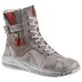 Winterboots KRISBUT Gr. 37, grau (grau, beige used) Damen Schuhe Schnürboots, Stiefel, Komfortschuh in sehr weiter Form