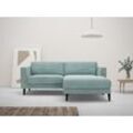 Ecksofa HOME AFFAIRE "Amancey, L-Form, Cord oder weicher wasserabweisender Strukturstoff", blau (aqua), B:215cm H:83cm T:158cm, 100% PES, Sofas, Breite 255 cm, mit Massivholzrahmen, Komfortschaum