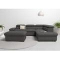 Ecksofa HOME AFFAIRE "Alberto L-Form", braun (mokka), B:272cm H:73cm T:226cm, Luxus-Microfaser Lederoptik (100% Polyester), Luxus-Microfaser weich (9)0% Polyester / 10% Polyamid, Luxus-Microfaser Vintageoptik (100% Polyester), Microfaser Antiklederoptik (100% Polyester), Sofas, mit Kopfteilverstellung, wahlweise mit Bettfunktion