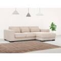 Ecksofa HOME AFFAIRE "Bléquin, L-Form", weiß (ivory), B:244cm H:84cm T:165cm, Sofas, Inklusive 3 Zierkissen, frei im Raum stellbar