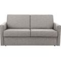 Schlafsofa PLACES OF STYLE "Goldpoint 162 cm, Dauerschläfer, Liegefläche 120/200cm", grau (hellgrau), B:162cm H:85cm T:100cm, Struktur weich: (100% Polyester), Luxus-Microfaser weich: (100% Polyester), Sofas, 2-Sitzer mit Bettfunktion, Bonell-Federkernmatratze