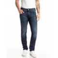 Slim-fit-Jeans REPLAY "Anbass", Herren, Gr. 36, Länge 32, blau (schwarz indigo), Denim/Jeans, Obermaterial: 99% Baumwolle, 1% Elasthan, casual, slim fit, Jeans