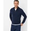 Strickpullover BRAX "Style STEFFEN", Herren, Gr. XL (54), blau (dunkelblau), 40% Polyamid, 30% Wolle, 30% Viskose, Langarm, Pullover